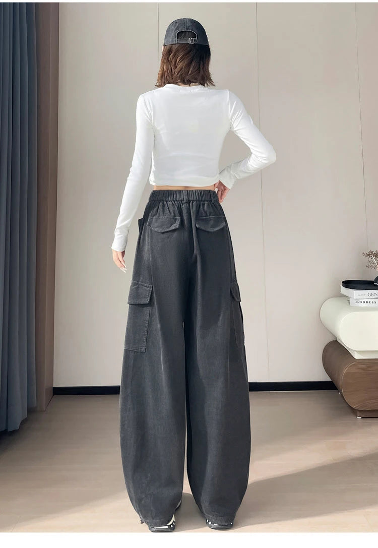 PENDRA Corduroy Cargo Wide Pants