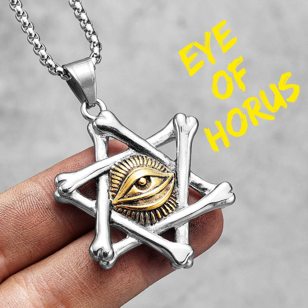 PENDRA Star David Masonic Steel Necklace