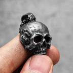 Vintage Black Skull Cranium Stainless Steel Men Women Necklaces Pendants Chain Punk Gothic Jewelry Creativity Gift Wholesale