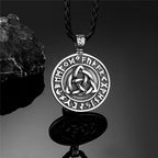 PENDRA Celtic Knot Norse Steel Necklace