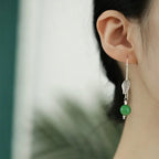 PENDRA Hotan Jade Silver Earrings