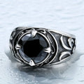 PENDRA Gems Carving Rock Steel Ring