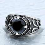 PENDRA Gems Carving Rock Steel Ring