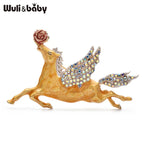 PENDRA Taking Rose-flower Horse Brooch