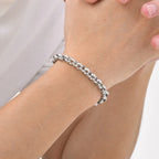 Chunky Belcher Round Chain Bracelets for Men Boys,Embossed Stainless Steel Braided Chain Wristband,Punk Jewelry Gifts