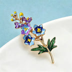PENDRA Larkspur Enamel Larkspur Flower Brooch