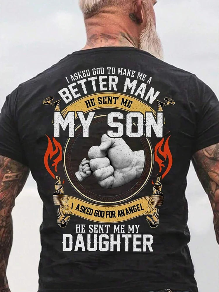 Summer Casual Everyday Men's T-shirt Outdoor Street Fashion Short-sleeved Top Father's Day Gift Monogram Printed Men's T-shirt