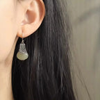 PENDRA Water Hotan Jade Silver Earrings