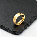 PENDRA Bend Flat Wedding Steel Ring