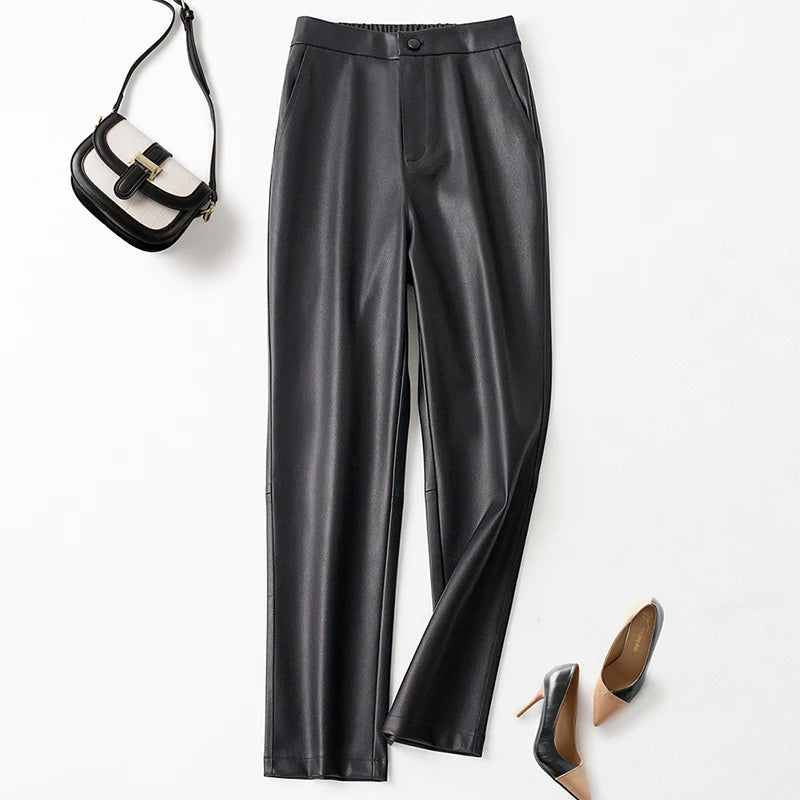 PENDRA Waist Straight Leg Elastic Pants