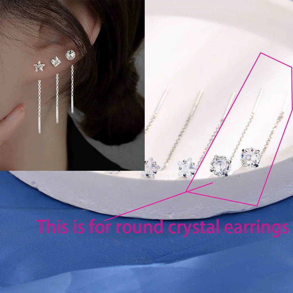 VENTFILLE 925 Sterling Silver  Double Chain Tassel Stud Earrings For Women Minimalist Birthday Gift Party Jewelry 2021 New