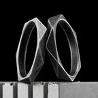 PENDRA Rhombic Cut Rock Steel Ring