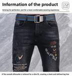 Original Brand Men's Clothing Autumn and Winter New Trend Letter Embroidered Jeans Men's Slim Fashion Korean Elastic Trousers