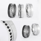 PENDRA Runes Rhinestone Boyfriend Steel Ring
