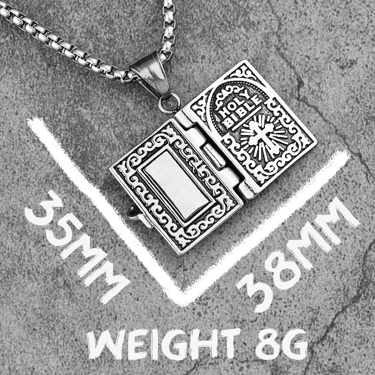 PENDRA Holy Bible Steel Necklace