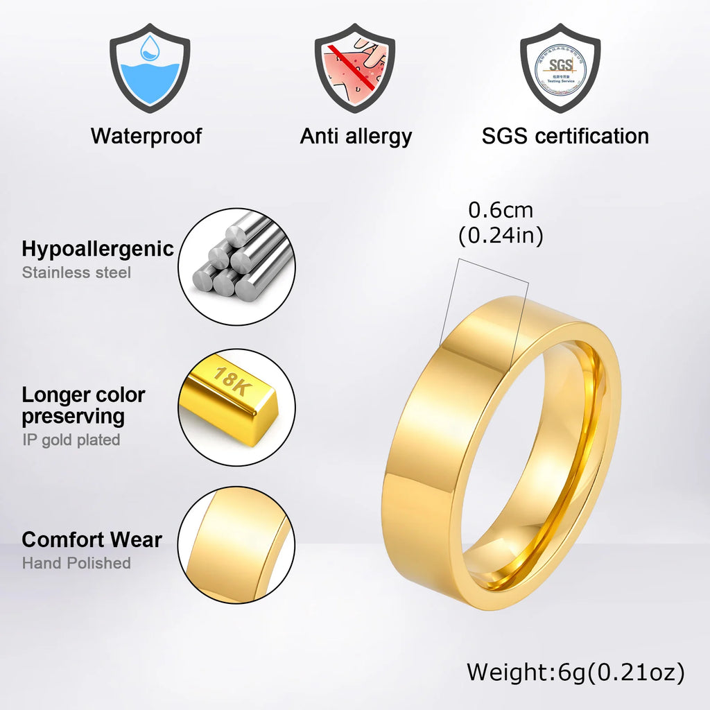 PENDRA Bend Flat Wedding Steel Ring