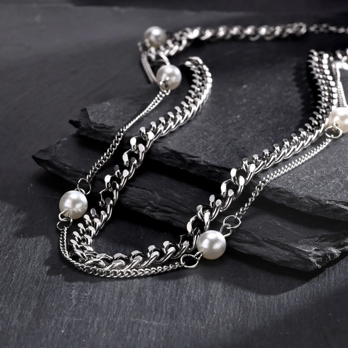 PENDRA Pearl Cuban Chain Necklace