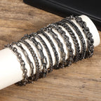Retro Chain Bracelets for Men Boys,,Vintage Antique Stainless Steel Link Wristband,Classic Punk Jewelry Gifts