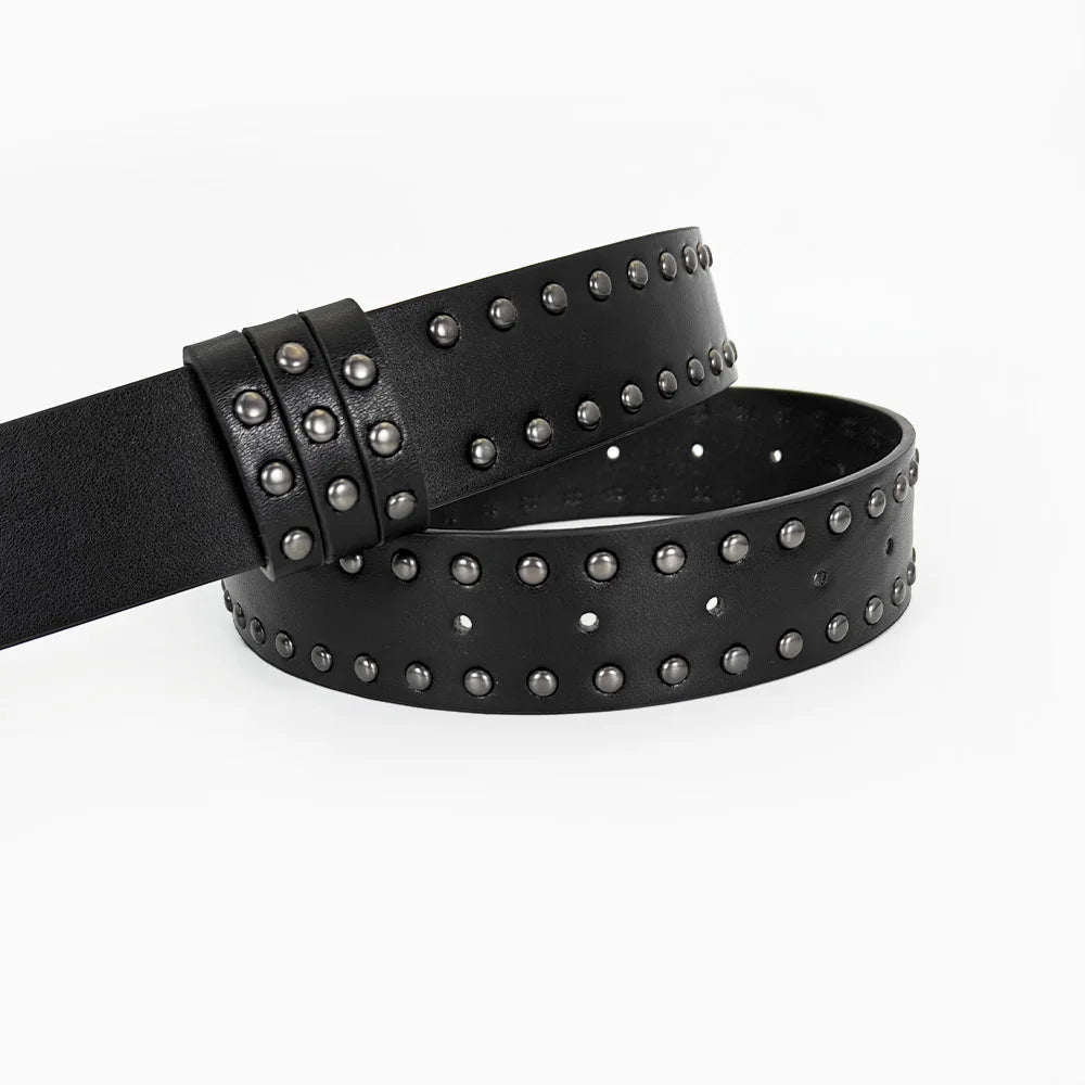 Luxury Desinger Belts For Women High Quality Punk Gothic Rivet Black Jeans Unisex Men Belt Male Paw Bull Buckle Waistband Man
