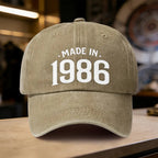 An Adjustable Baseball Cap Featuring a Retro 'MADE IN 1986' Design, Lightweight Printed Women'S Hat, a Trendy '1986 Era Style' M