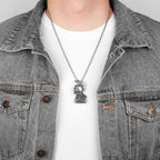 Gothic Rules Skull Punk Rock Hiphop Men Necklaces Pendants Chain for Boy Male Stainless Steel Jewelry Creativity Gift Wholesale