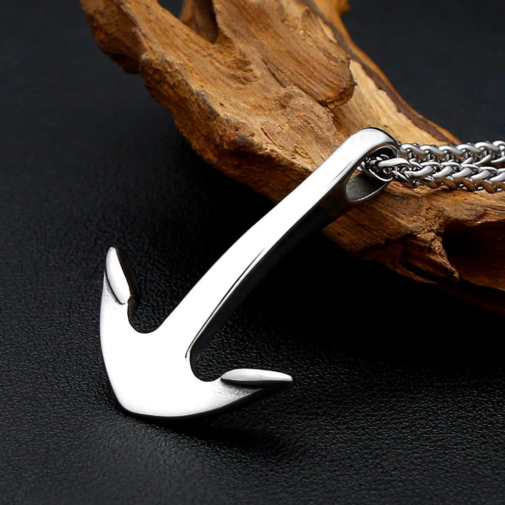 PENDRA Vikinganchor Simple Stainless Steel Anchor Necklace
