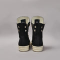 PENDRA Metalcore Black Canvas High-Top Metal-Hole Zip Lace-Up Sneakers