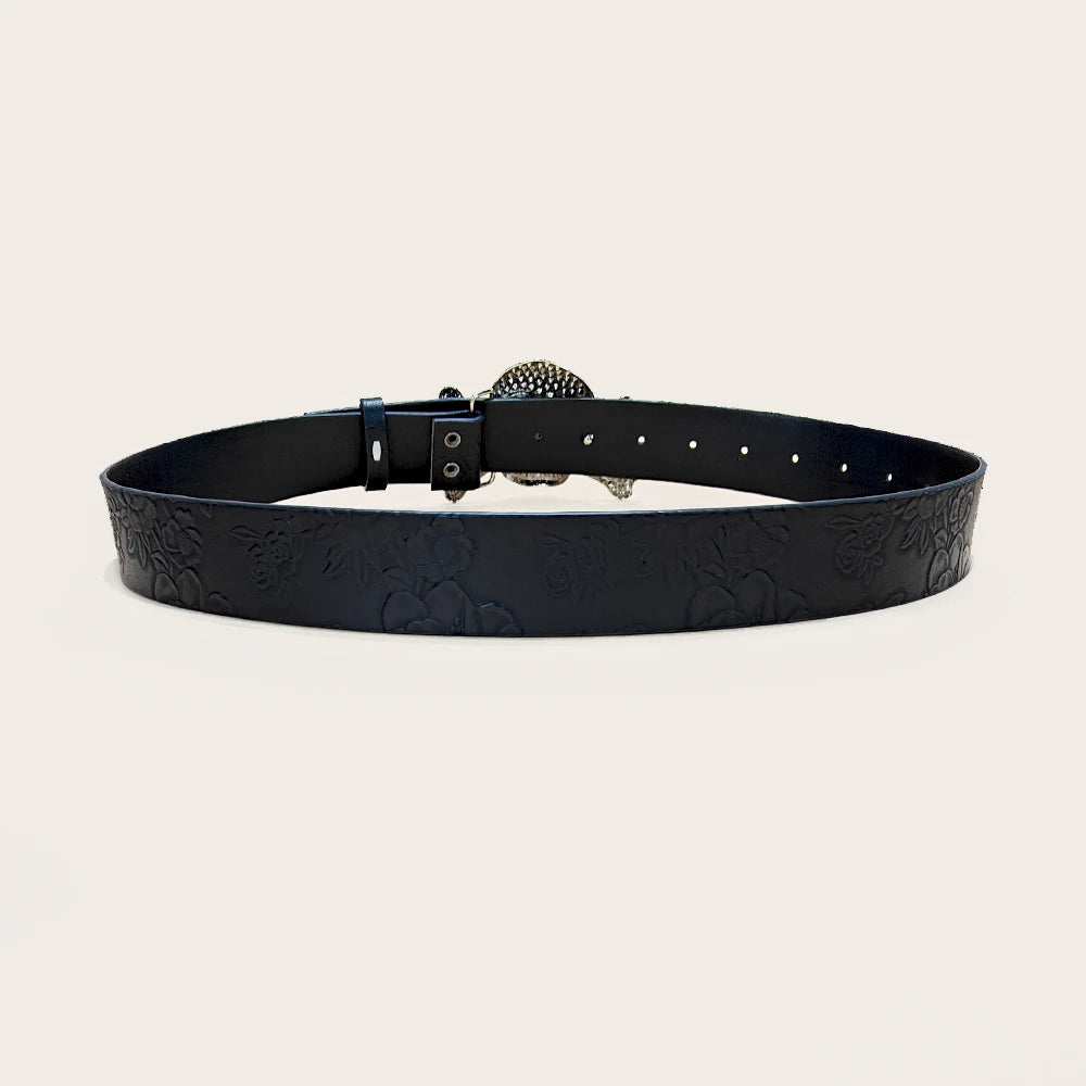 PENDRA Celesessa Leather Skull Gothic Belt
