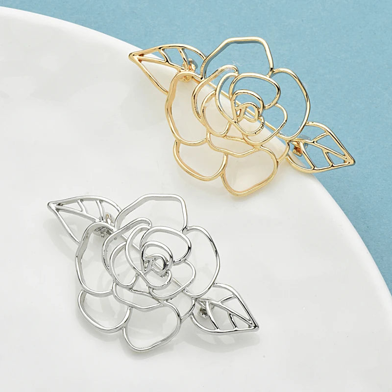 PENDRA Rosalia Rose Flower Brooch