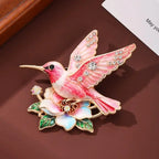 PENDRA Hummingbird Luminous Bird Brooch