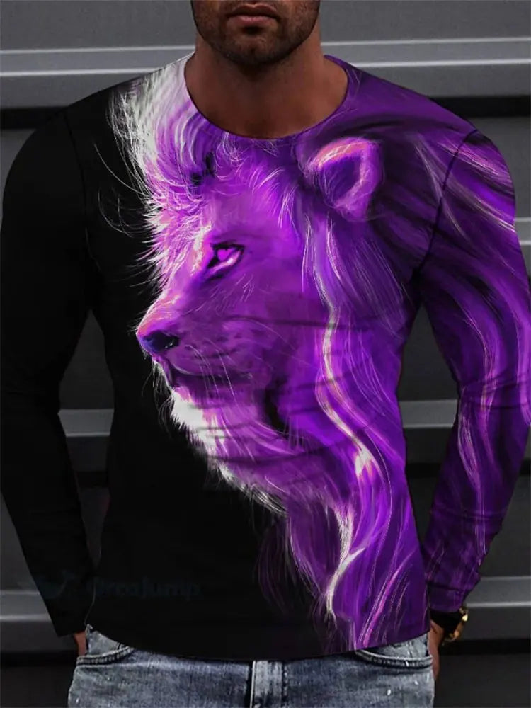 PENDRA Long Sleeve Tiger Print T-Shirt