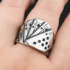 PENDRA Pokerluck Stainless Steel Lucky Poker Ring