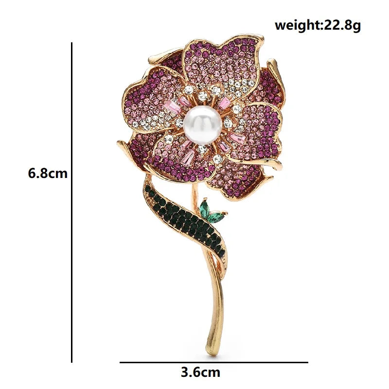 PENDRA Beautiful Begonia Flower Brooch
