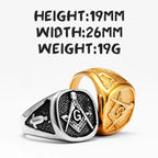 PENDRA Masonic Jewelry Punk Ring