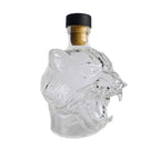 3D Skull Glass Whiskey Decanter Clear Bottle with Cork Stopper for Home Bar Halloween Party Collectible Ornament