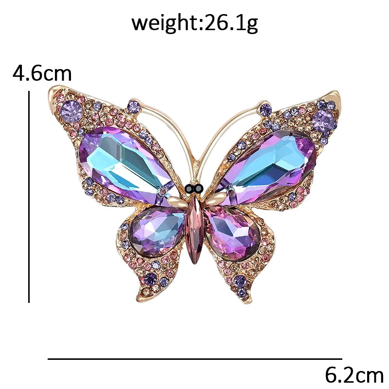 PENDRA Crystal Butterfly Brooch