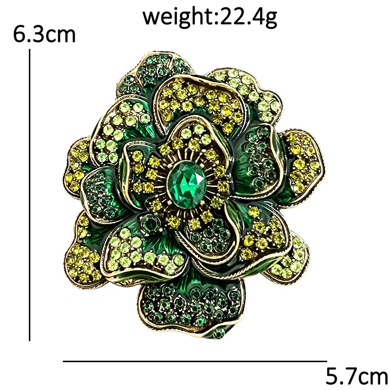 PENDRA Camellia Vintage Camellia Flower Brooch