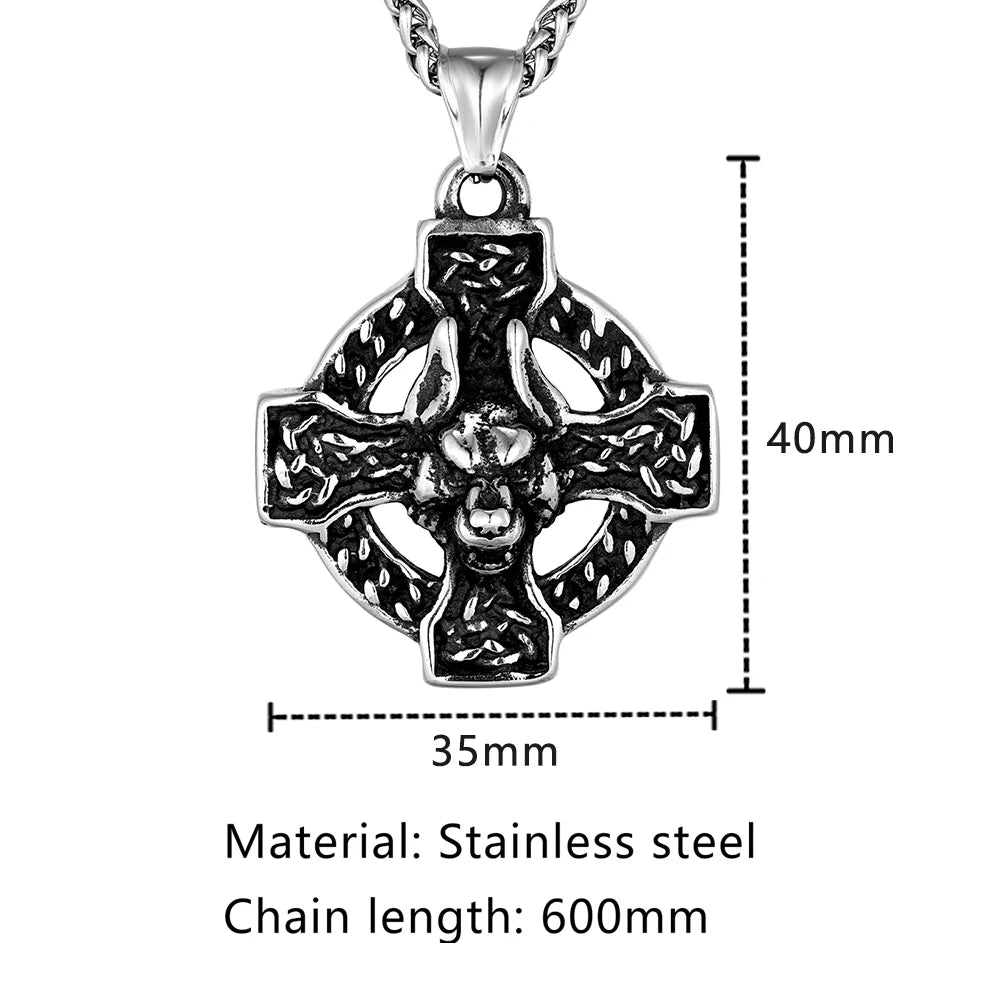 PENDRA Celtic Knot Rune Wolf Necklace