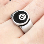 PENDRA Black8 Stainless Steel Number 8 Ring