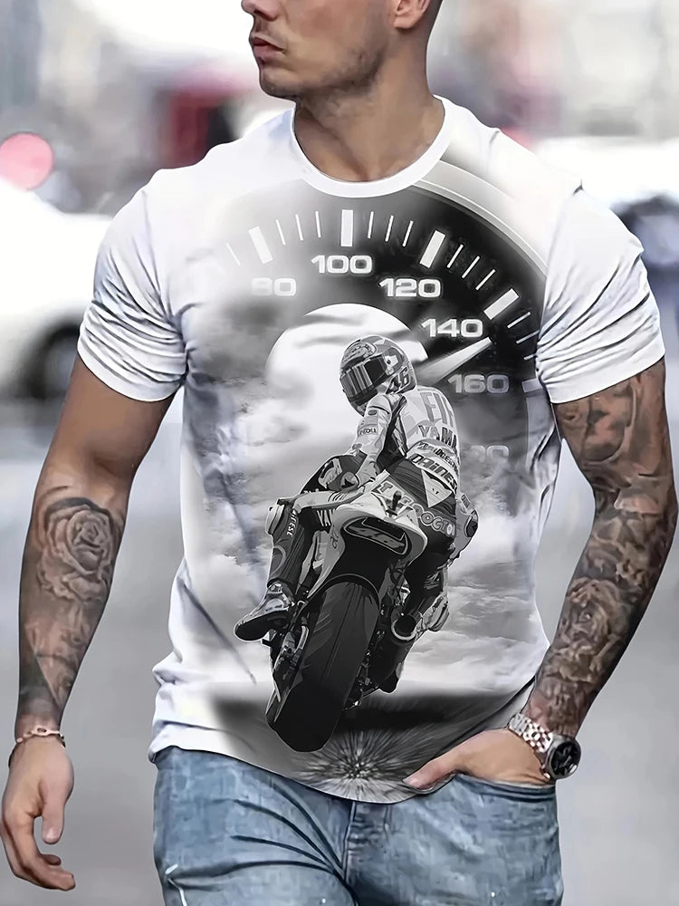 PENDRA Printed Sports Motorcycle T-Shirt