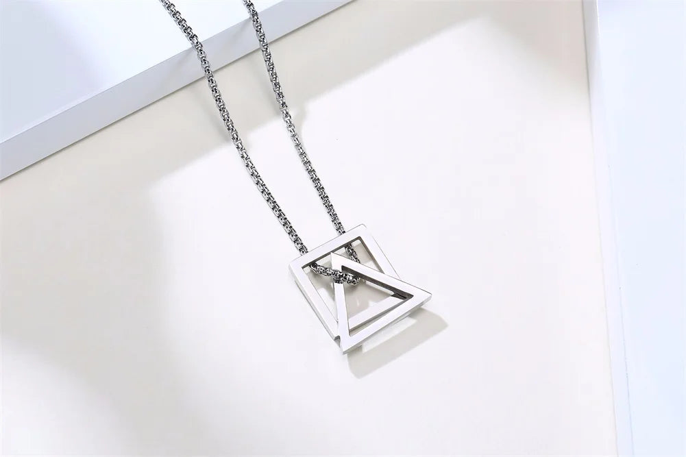 PENDRA Interlocking Triangle Pendant Necklace