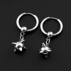 Gothic Spiky Sphere Drop Earrings Stainless Steel Spike Ball Dangle Huggie Hoops Dark Street Emo Piercing Decor Jewelry Gift
