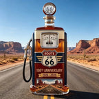 Route 66 100th Anniversary Gas Pump Shaped Whiskey Decanter 400ml Lead Free Crystal Liquor Bottle Retro American Road Culture