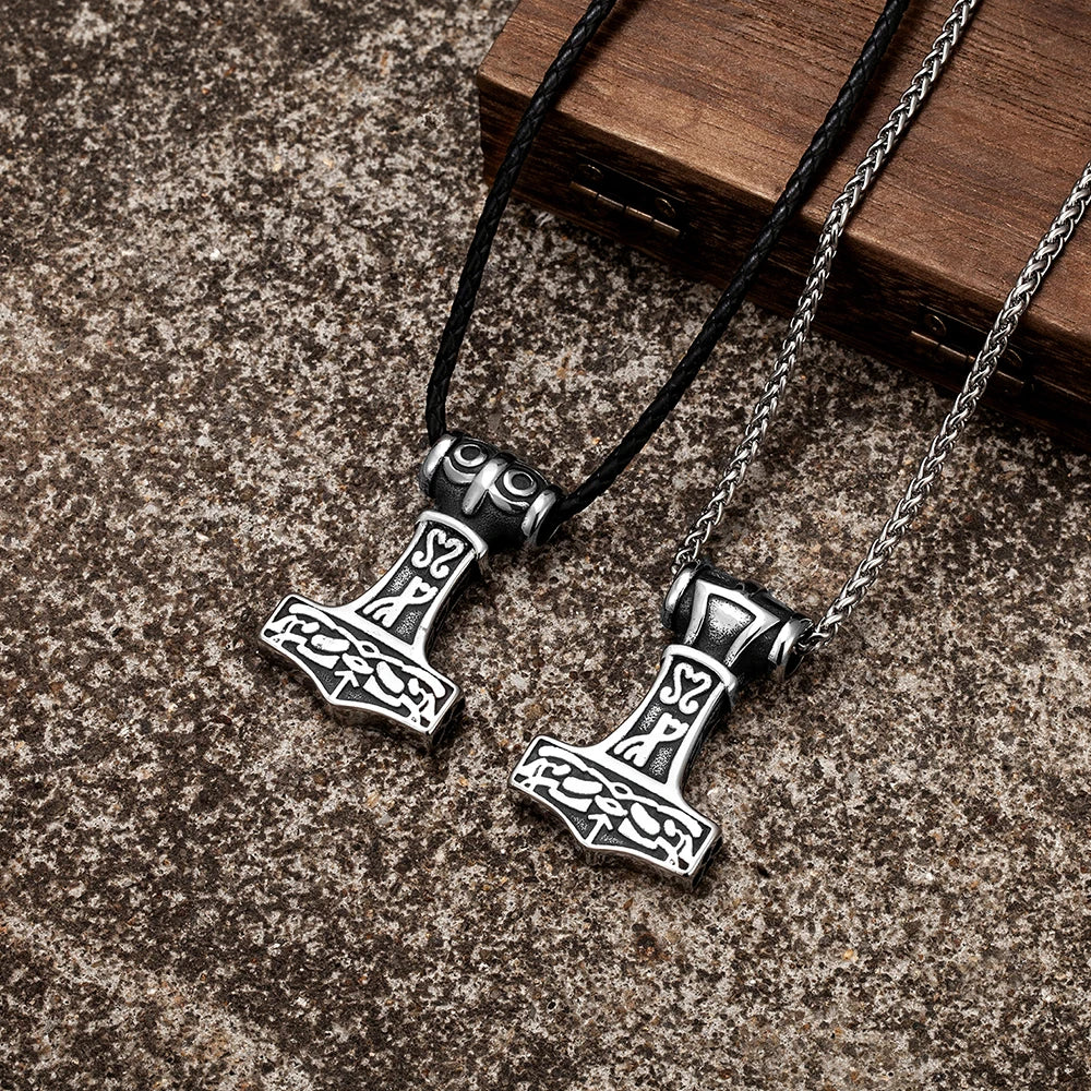 PENDRA Rune Vintage Leather Necklace