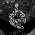 PENDRA Celtic Knot Rune Crow Necklace