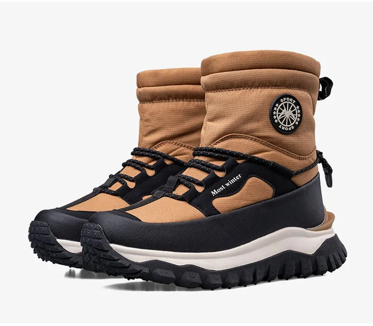 -30c Winter Waterproof Non-slip Cotton  Thick-soled Cold-proof High-top Men's Mountaineering Outdoor Thickened Warm Snow Boots