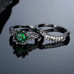 PENDRA Crystal Black Green Ring