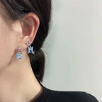 PENDRA Silver Stamp Star Earrings