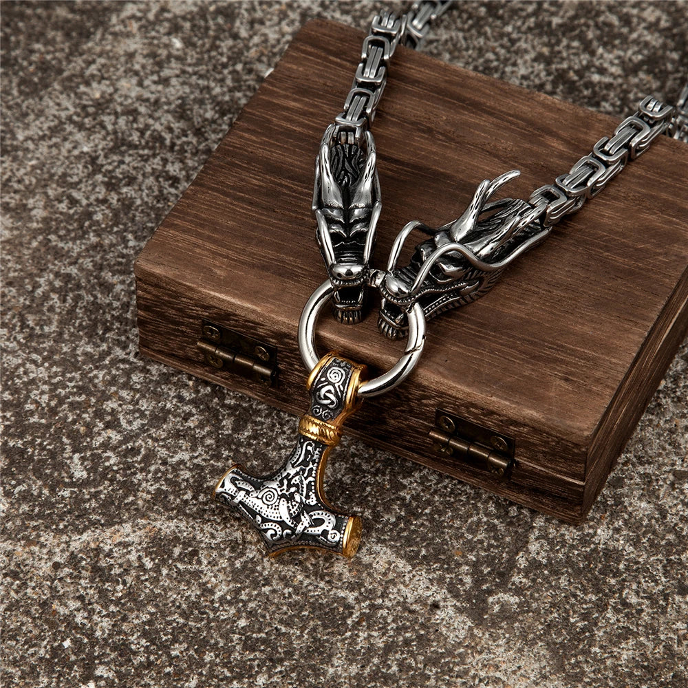 PENDRA Dragon Black Steel Necklace