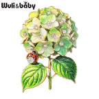 PENDRA Hydria 6-Color Hydrangea Ladybug Brooch